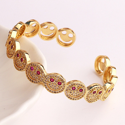 Retro Smiley Face Bracelet - Fashion Design, Personalized, Couples Copper Bracelet.