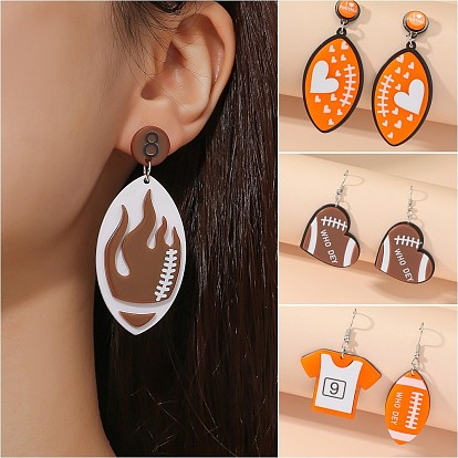 Акриловые серьги-гвоздики в спортивном стиле