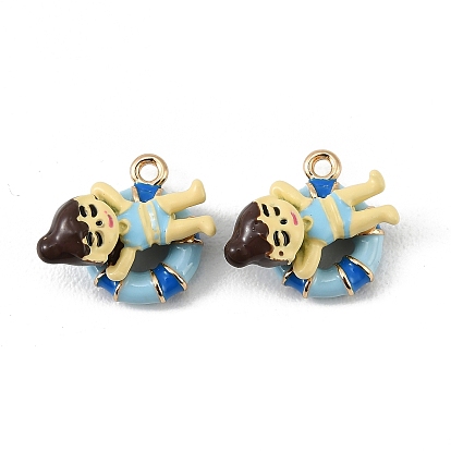 Подвески из эмали и сплава, плавательный круг с подвесками в виде девочек, долговечный, стойки покрытие