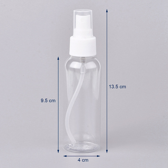 Plastic Spray Bottles, Refillable Mist Pump, with Bottle Caps, Empty Alcohol Bottle