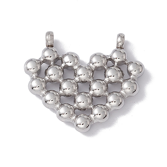 304 Подвески из нержавеющей стали с ионным покрытием (IP), полый, сердце прелести