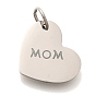 День матери антикоррозийные 304 подвески из нержавеющей стали, с целью перехода в кольце, Сердце со словом мама-оберег