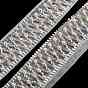 Polyester Lace Trims, with ABS Imitation Pearl Beads and Glass