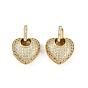Латунные микро проложить кубического циркония подвески, сердце прелести, без кадмия и без свинца, стойки покрытие, долговечный