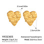 304 Pendientes de botón con forma de corazón texturizado de acero inoxidable para mujer