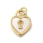 Латунные микро проложить кубического циркония подвески, без кадмия и без свинца, с оболочкой, реальный 16 k позолоченный, сердце прелести, замок с соединительным кольцом