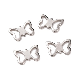 Filigree 304 Stainless Steel Butterfly Charms, 7x10x1mm, Hole: 3x5mm