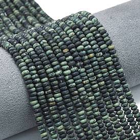 Натуральные пряди камбабы из яшмы, матовые, рондель