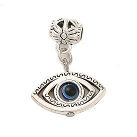 Tibetan Style Alloy Resin Pendants, Evil Eye