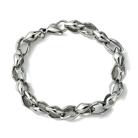 304 Stainless Steel Rhombus Link Chain Bracelets for Women Men