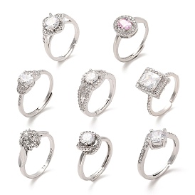 Brass Micro Pave Cubic Zirconia Rings