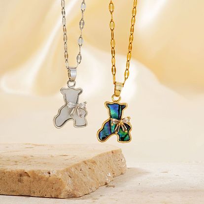 Симпатичные мини-медведи из мультфильма, латунные кубические циркониевые подвески для женщин