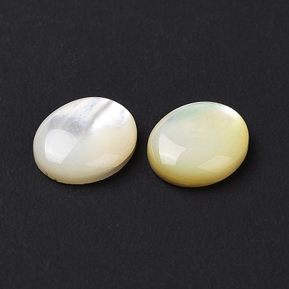 Natural Yellow Shell Cabochons, Oval