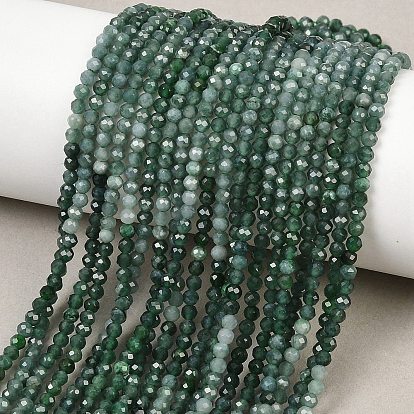 Нити из натуральных нефритовых бусин с градиентным цветом, круглые, граненые