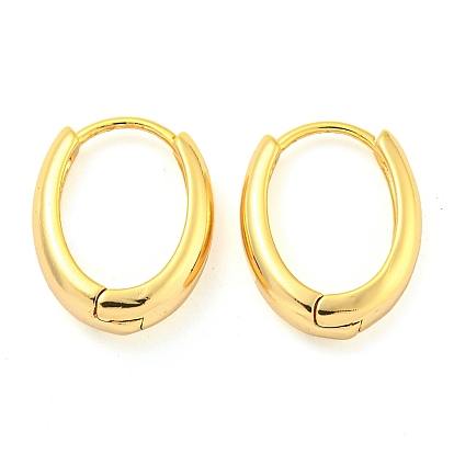 Овальные женские серьги-кольца из латуни