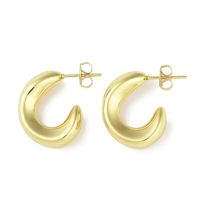 Ion Plating(IP) 304 Stainless Steel Stud Earrings for Women, Toroidal