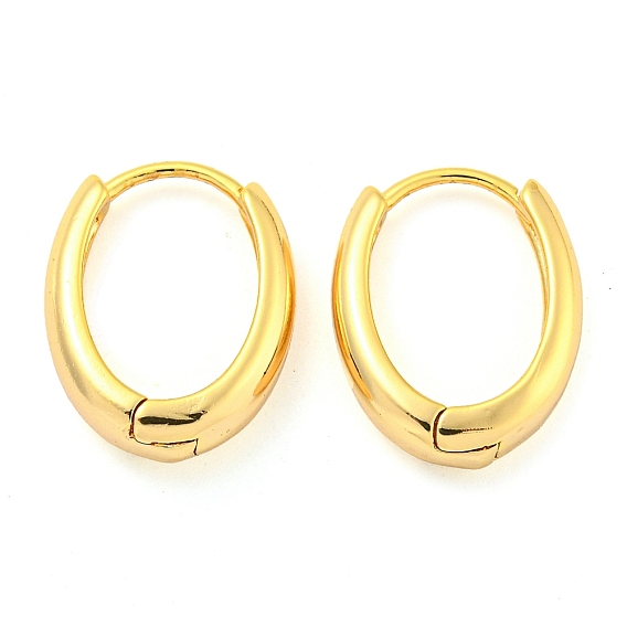 Овальные женские серьги-кольца из латуни