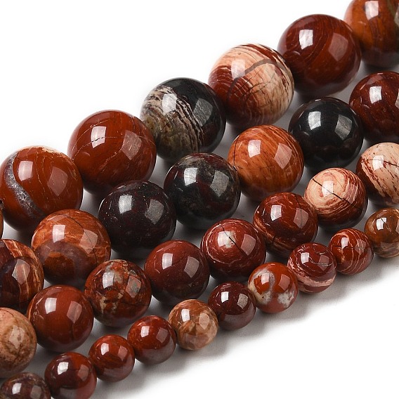 Нити бусин из яшмы из натуральной красной змеиной кожи, круглые