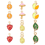12Pcs 6 Style Brass Enamel Pendants, Long-Lasting Plated, Mix-shaped