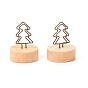 Theaceae Wood Business Cards Display Frame, Iron Holder, Tree