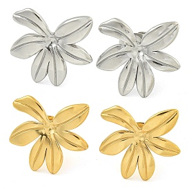 304 Stainless Steel Stud Earrings for Women, Leaf