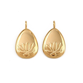 304 подвески из нержавеющей стали, ионное покрытие (ip), слезинка с подвеской в виде лотоса