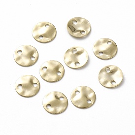 Brass Connector Charms, Textured Disc Links, Long-Lasting Plated