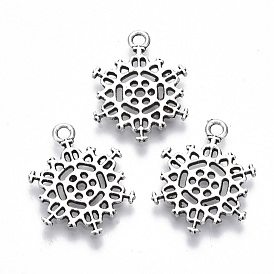 Tibetan Style Alloy Pendants, Lead Free & Cadmium Free, Snowflake