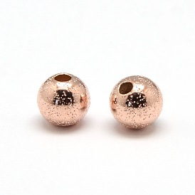 Perlas texturadas rellenas de oro rosa, 1/20 oro rosa lleno, rondo, sin cadmio y níque y plomo