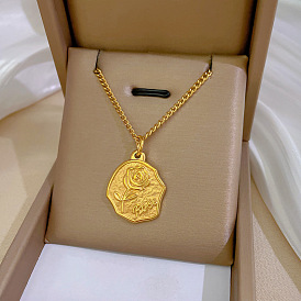 Minimalist Gold Necklace for Women, Elegant and Delicate - Rose Flower Design