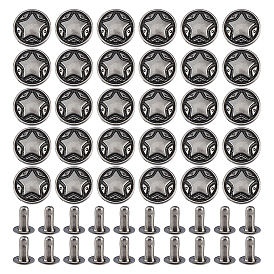 120 Säcke aus Zinklegierung, dekorative Nieten, Kollisionsniet, für DIY Lederhandwerk, Stern