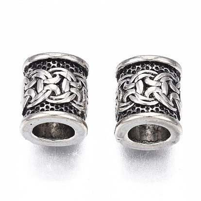 Tibetan Style Alloy European Beads, Large Hole Beads, Cadmium Free & Lead Free, Column
