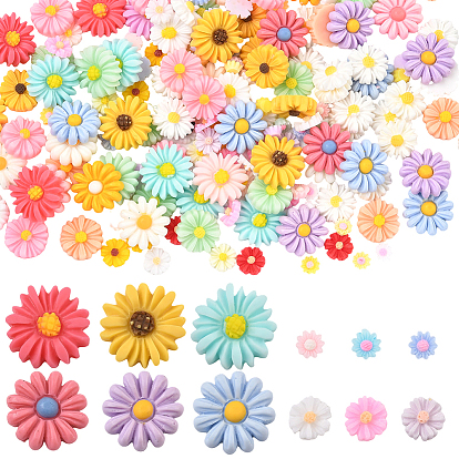 200 шт 7 стили кабошоны из непрозрачной смолы, цветок