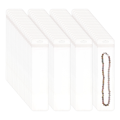 50Pcs Transparent Plastic Resealable Bags, Rectangle