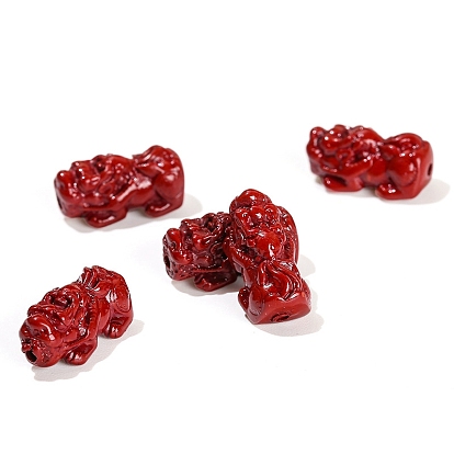 Handmade Cinnabar Beads, Dark Red