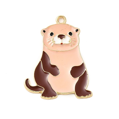 Подвески из эмали и сплава, талисман выдры, золотые