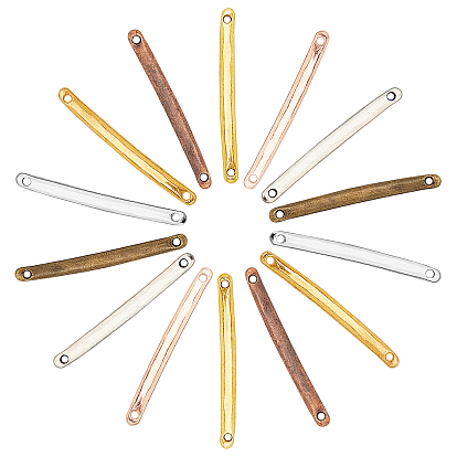 7 Colors Tibetan Style Alloy Bar Links Connectors, for Jewelry Design, Cadmium Free & Lead Free, Rectangle
