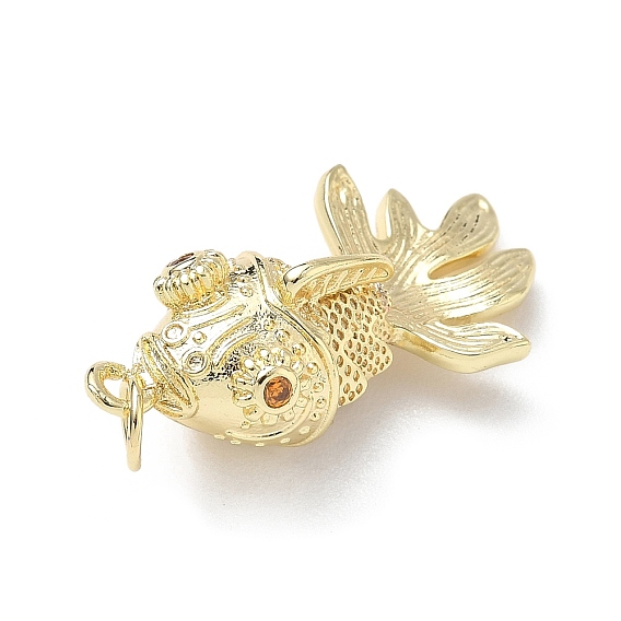 Латунные микро проложить кубического циркония подвески, рыба, с целью перехода в кольце