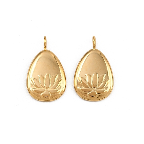 304 подвески из нержавеющей стали, ионное покрытие (ip), слезинка с подвеской в виде лотоса