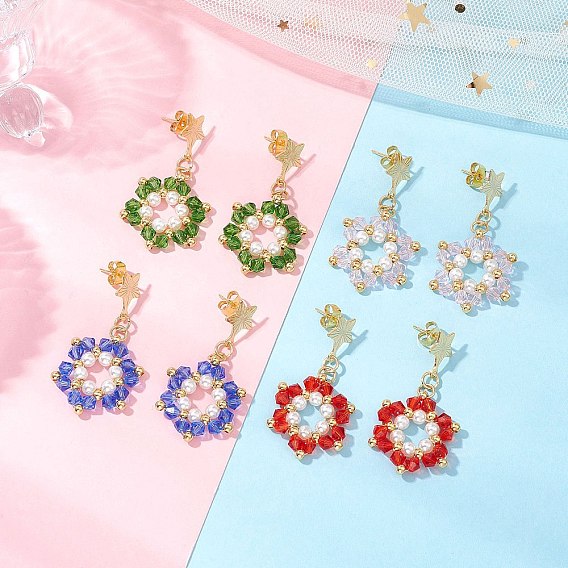 201 серьги-гвоздики в форме звезды из нержавеющей стали, со стеклом, золотые