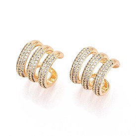 Латунные серьги-манжеты из прозрачного кубического циркония, тройной с-образный