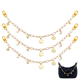 3шт. цветок луна солнце подвеска алюминиевая скрепка цепи сумка декоративная цепь, Сплав с застежками, аксессуары для замены сумок