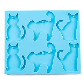 Cat DIY Pendant Silicone Molds, Resin Casting Molds, for UV Resin & Epoxy Resin Jewelry Making