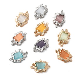 Латунь стекло кулоны, прямоугольные, граненые