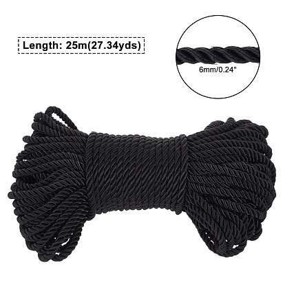 3-Ply Polyester Cords, Twisted Rope, for DIY Gift Bagd Rope Handle Making