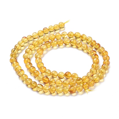 Natural Amber Beads Strands, Round