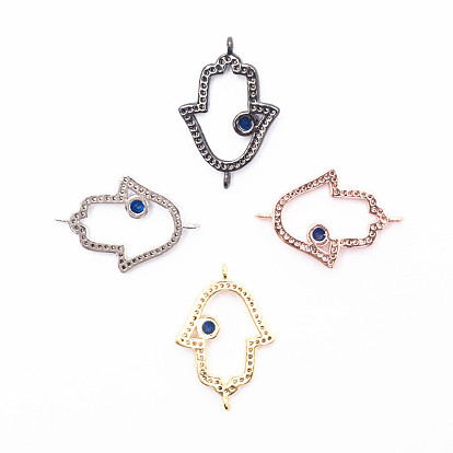 CZ micro-set diy hollow palm necklace earrings palm pendant evil eye bracelet DIY bead jewelry connector