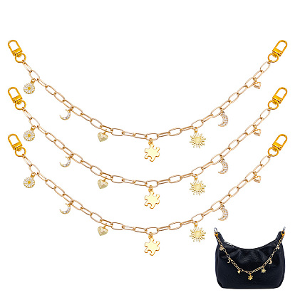 3шт. цветок луна солнце подвеска алюминиевая скрепка цепи сумка декоративная цепь, Сплав с застежками, аксессуары для замены сумок