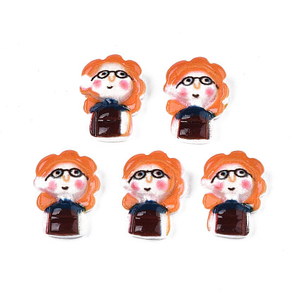 Spray Painted Opaque Resin Cabochons, Woman