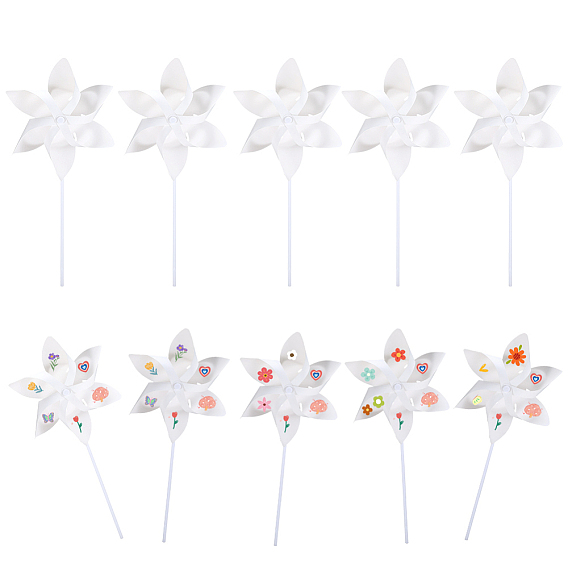 10шт. самодельная бумажная ветряная мельница, для детского творчества и рукоделия